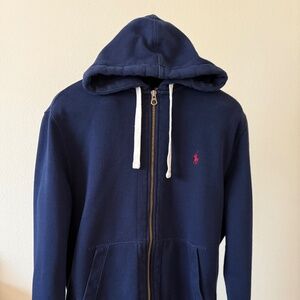 Polo Ralph Lauren Men's Full Zip Hoodie Thick Navy Blue Size Large